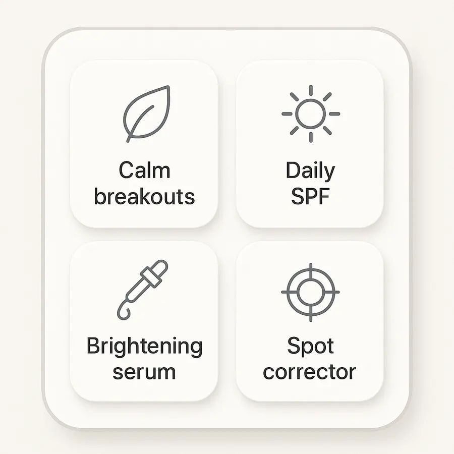 Infographic comparing flat acne dark marks and textured scars on African skin