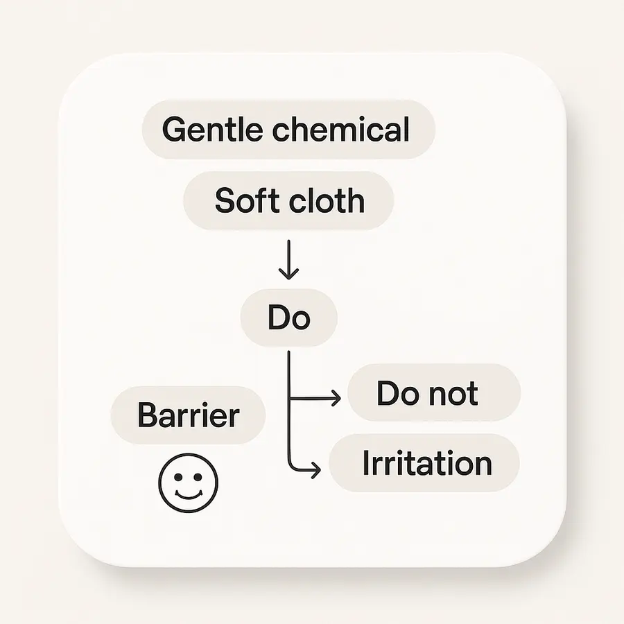 Diagram showing the exfoliation-friendly dark spot routine steps