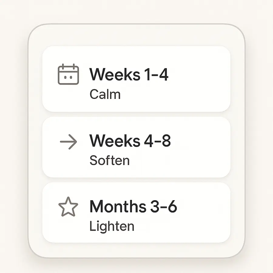 Infographic showing the expected timeline for dark marks fading on African skin