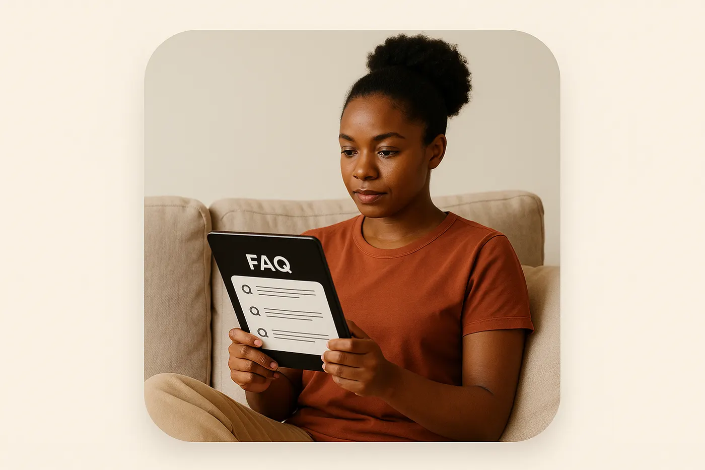 African woman reading clear answers about treating dark marks