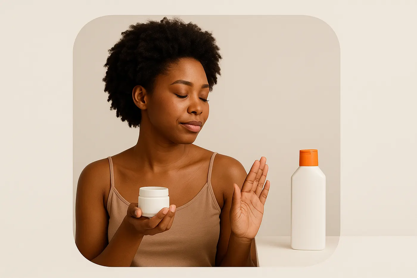 African woman considering which skincare mistakes to avoid while treating dark marks