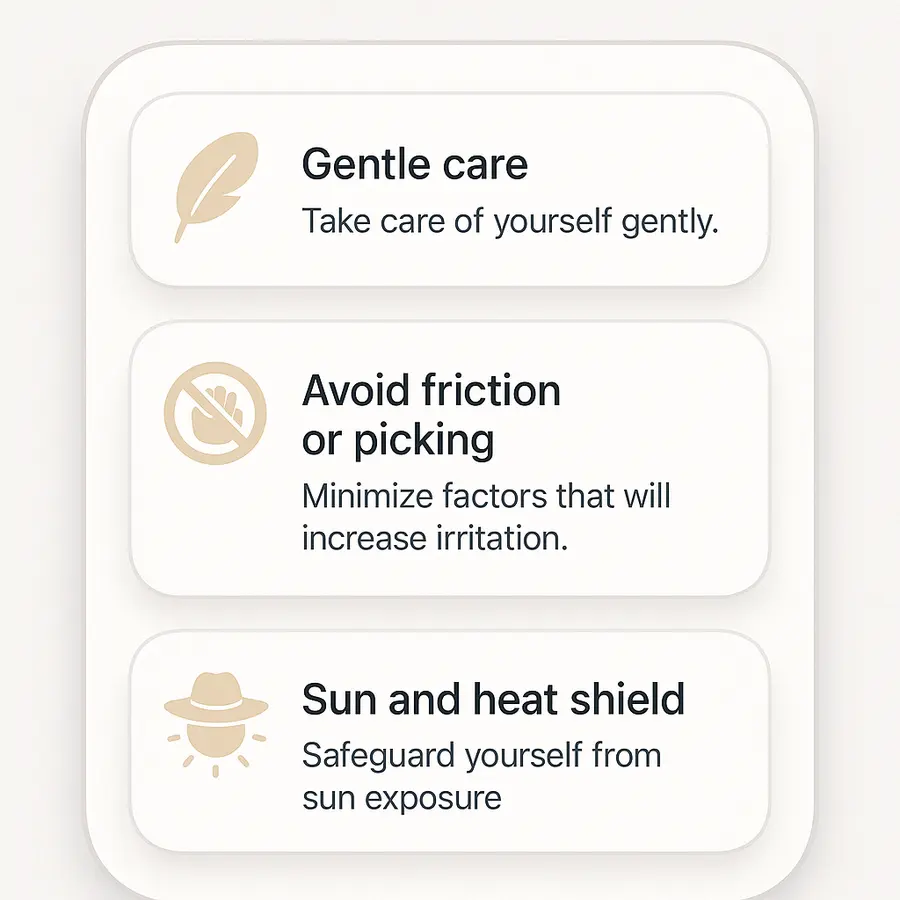 Infographic showing ways to reduce everyday irritation that causes dark marks on African skin