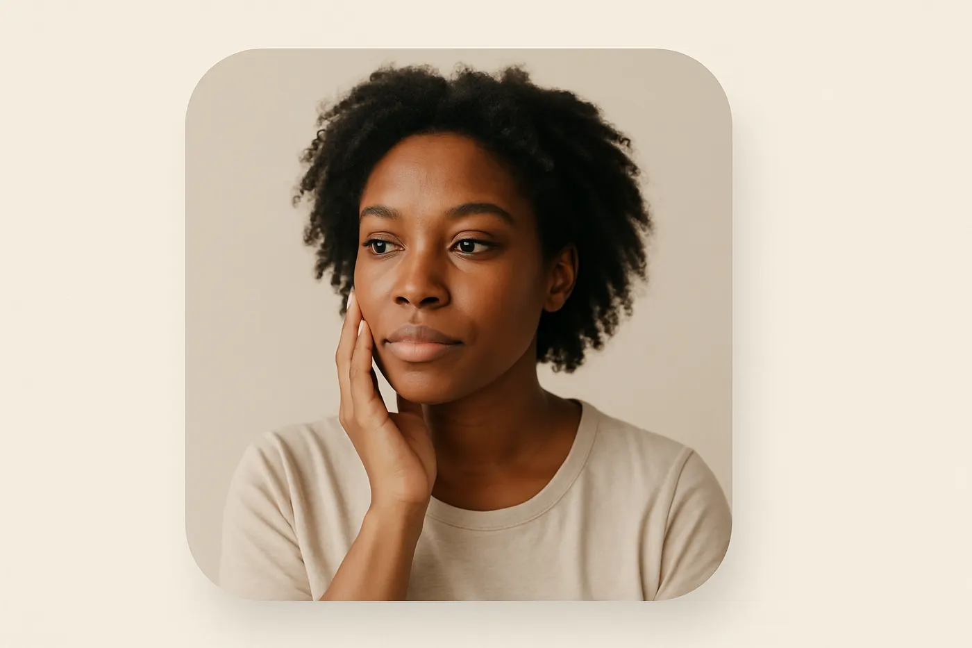 African woman learning what causes dark marks on her skin